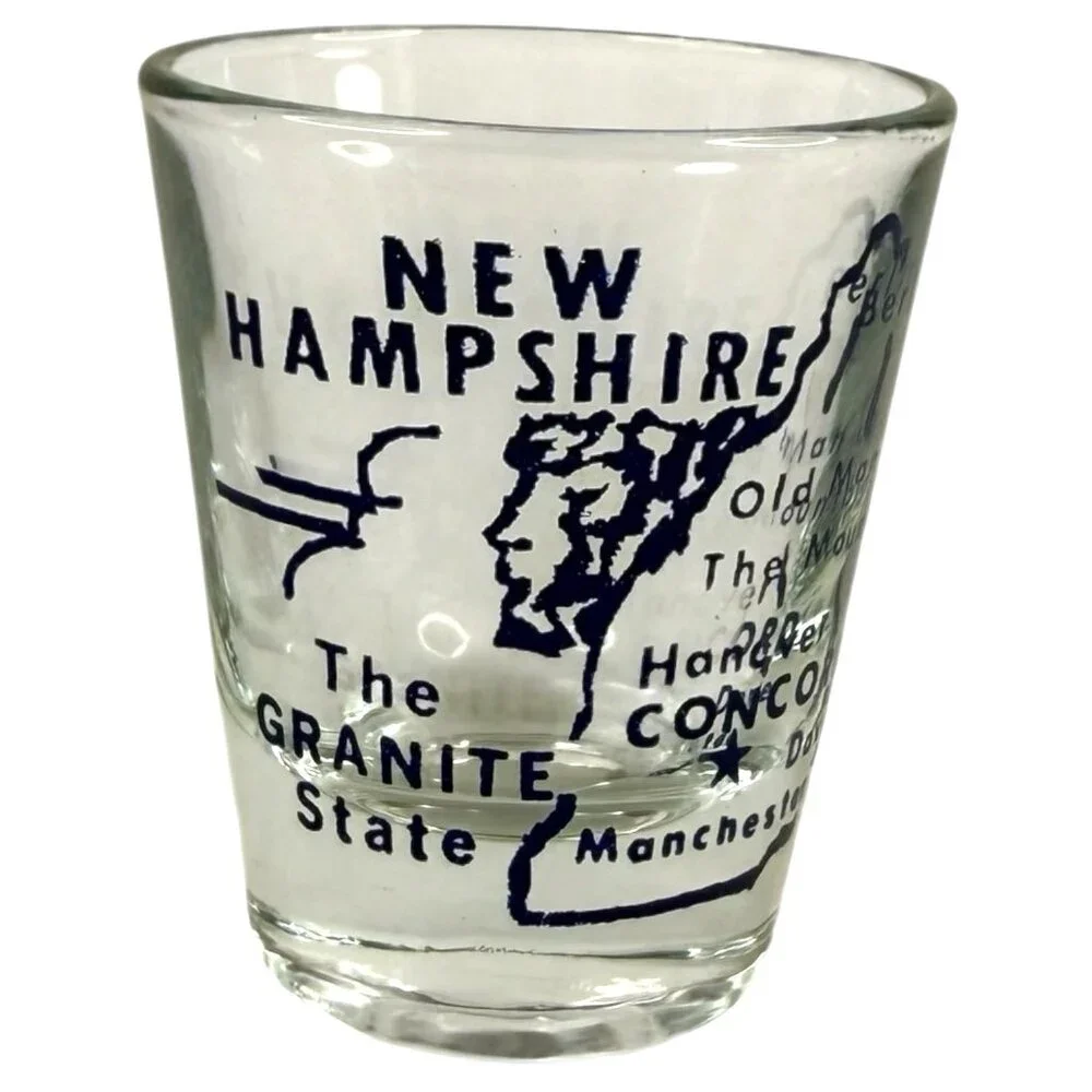5 VTG Shot Glasses State Theme New Hampshire Washington Colorado Oregon Wyoming